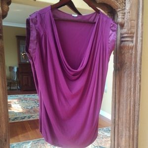 Fuschia Blouse w/ Rouched neck M